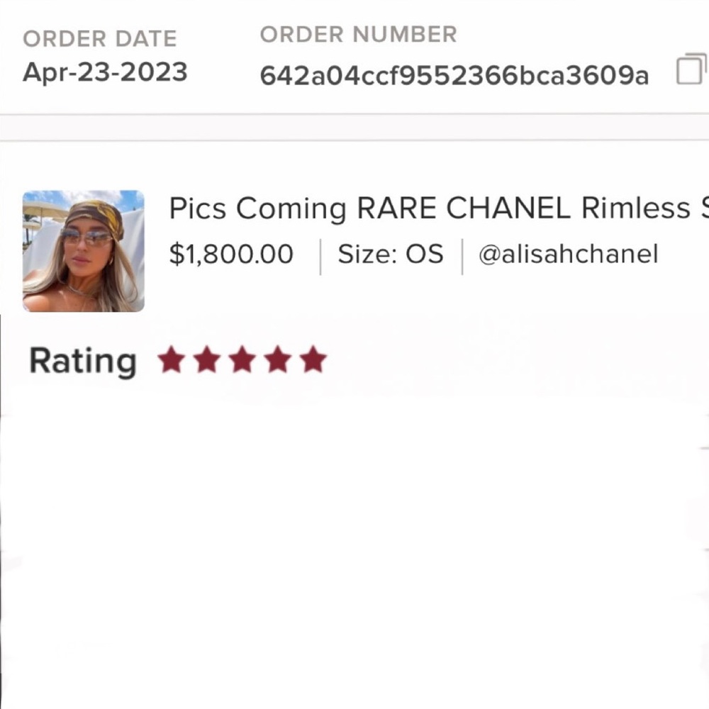 RARE CHANEL Rimless Sunglasses 4017 D Pink Purple Rhinestone Rate A- - Picture 15 of 16